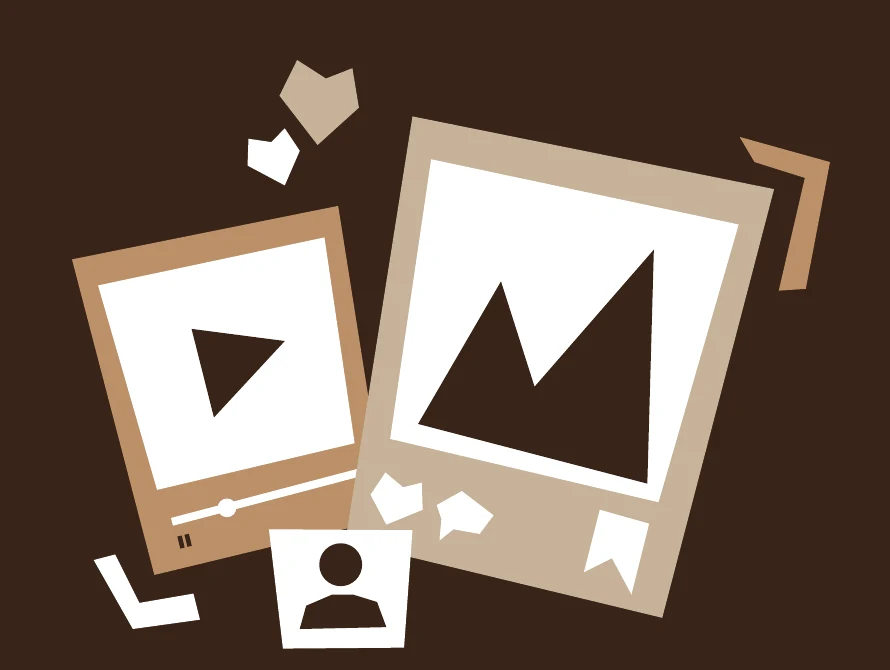 Illustration of social media video and image posts